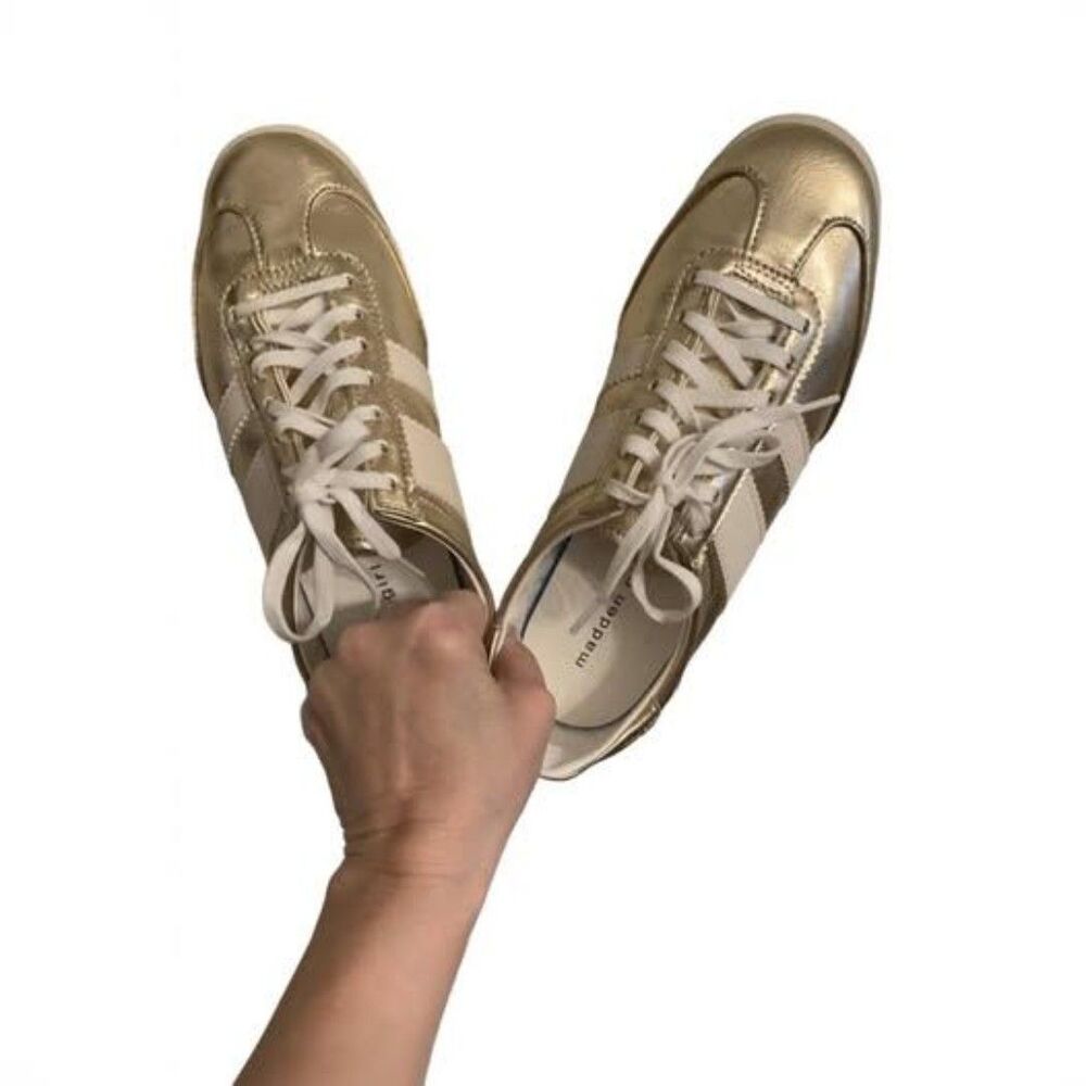 Women's Madden Girl "Stevie" Low-Profile Sneakers, Gold | Size 6M | Worn 1 Time - Picture 2 of 4